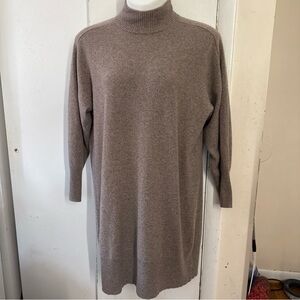Ann Taylor Brown Speckled 100% Cashmere Sweater Dress XL